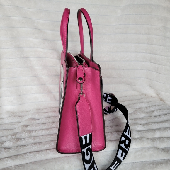 NWT Karl Lagerfeld Maybelle Fuchsia Paris Maybelle Satchel Handbag - Picture 5 of 10